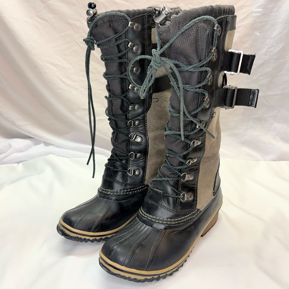 Sorel Conquest Carly II Tall Winter Snow Boots Women's US 7.5 Waterproof Leather
